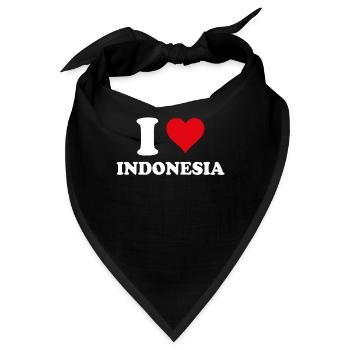 Ich liebe Indonesien Herz Indonesisches Geschenk - Bandana - Schwarz - Vorne