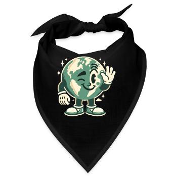 Earth Maskottchen 50er Jahre Retro-Stil - Bandana - Schwarz - Vorne