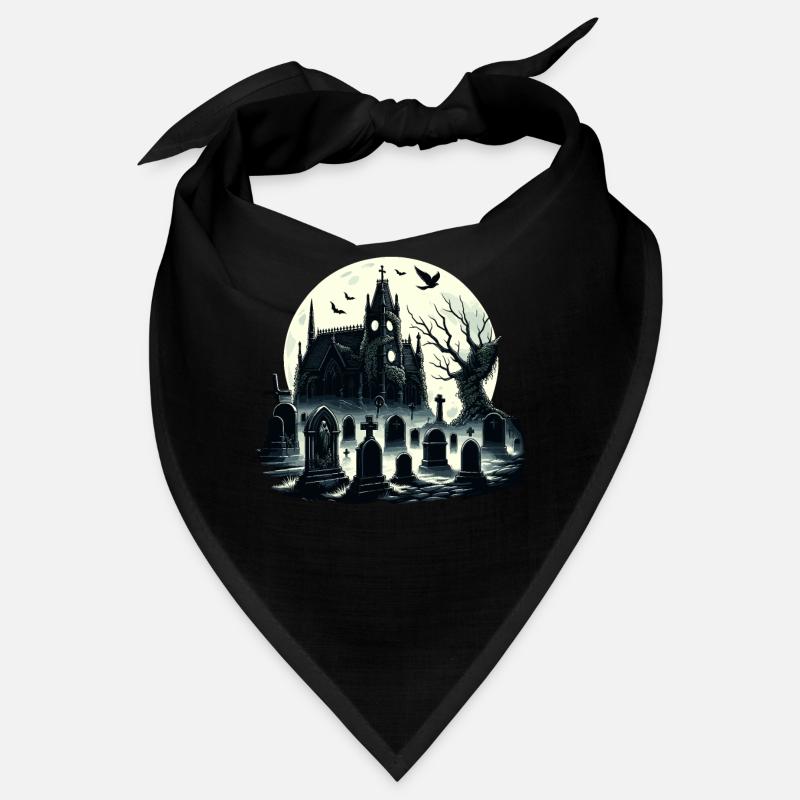Rätselhafter gotischer Friedhof: Nebliges Mondlicht Bandana