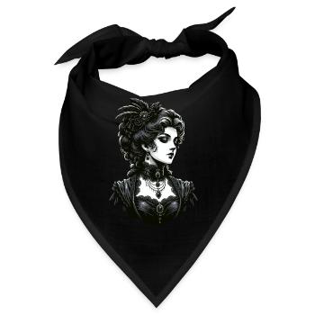 Elegante Gothic-Dame: Viktorianische Anmut - Bandana - Schwarz - Vorne