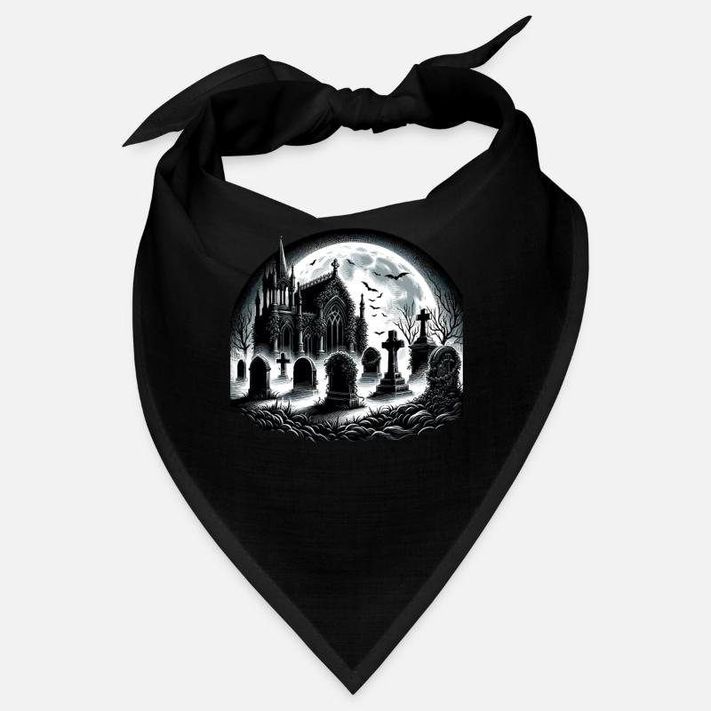 Cimetière gothique au clair de lune : scène de nuit étrange Bandana