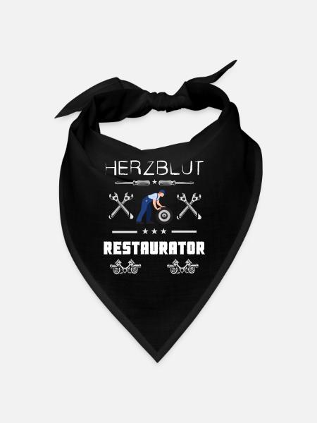 Herzblut Restaurator Mechaniker Schrauber Bastler - Bandana - Schwarz - Vorne