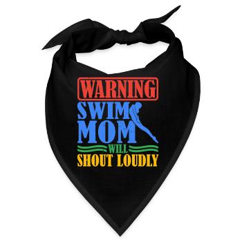 Warning Swim Mom Will Shout Loudly 6 - Bandana - Schwarz - Vorne