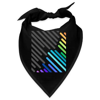 Bunte graue Streifen - Bandana - Schwarz - Vorne