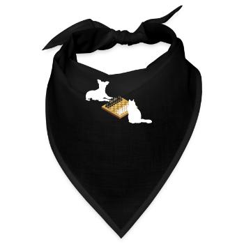 Lustiger Schachspieler Brettspiel Trainer Hund - Bandana - Schwarz - Vorne
