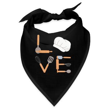 Backliebe LOVE Konditorei Backteig Konditorin - Bandana - Schwarz - Vorne