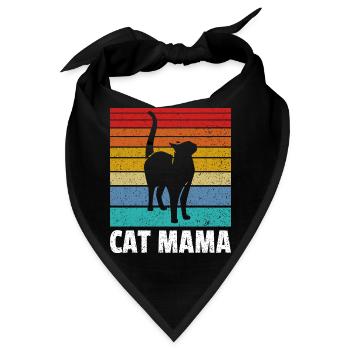 Katzenmama - Bandana - Schwarz - Vorne