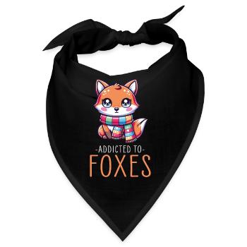 Entzückender Kawaii-Fuchs mit Schal-Grafik für Fuchs - Bandana - Schwarz - Vorne