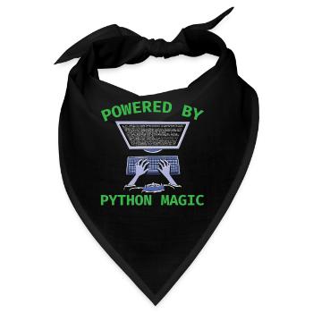 Powered by Python Magic Python Programming Coding - Bandana - Schwarz - Vorne