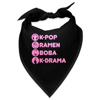 K-Pop-Fan Geschenk Koreanische Popmusik - Bandana - Schwarz - Vorne