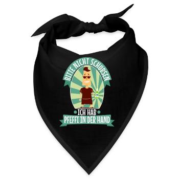 Bitte nicht schubsen ich hab Pfeffi in der Hand - Bandana - Schwarz - Vorne