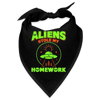 Schulbeginn, Schulanfang, Alien, Schüler Schule - Bandana - Schwarz - Vorne