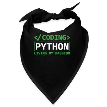 Coding Python, Living My Passion Coding Python - Bandana - Schwarz - Vorne