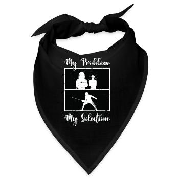 Fencer My Problem My Solution Pictogram Mom Dad - Bandana - Schwarz - Vorne