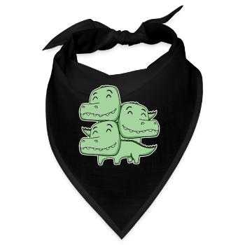Korkodil Motiv - Bandana - Schwarz - Vorne