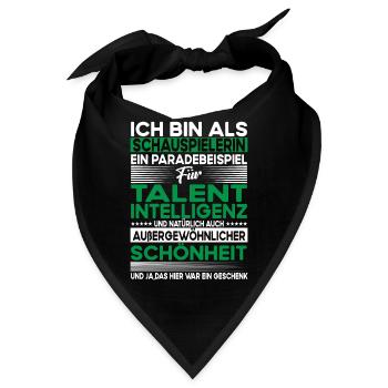 Schauspielerin Bescheiden - Lustiger Spruch - Bandana - Schwarz - Vorne