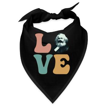 Karl Marx LIEBE Kommunismus Kommunistischer Sozial - Bandana - Schwarz - Vorne