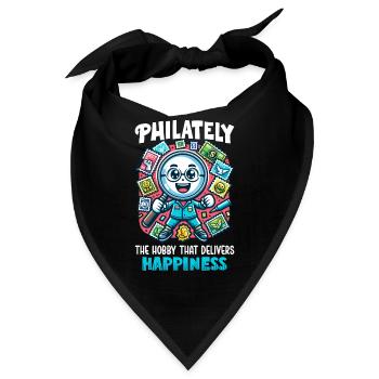 Philatelie Philatelist Briefmarke Sammeln - Bandana - Schwarz - Vorne