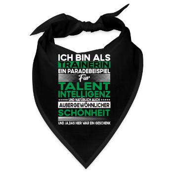 Trainerin Bescheiden - Lustiger Spruch - Bandana - Schwarz - Vorne
