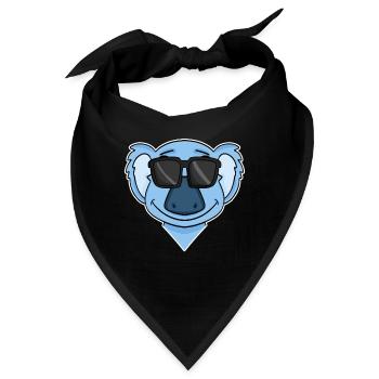 Koala mit Brille - Bandana - Schwarz - Vorne