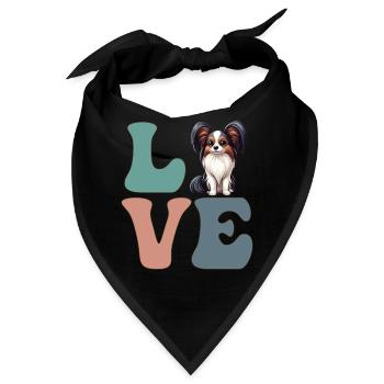 Papillon Hundeliebhaber - Bandana - Schwarz - Vorne