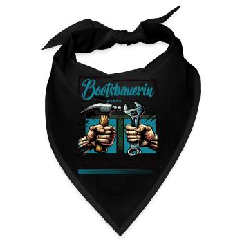 Bootsbauerin Beruf mit lustigen Spruch - Bandana - Schwarz - Vorne