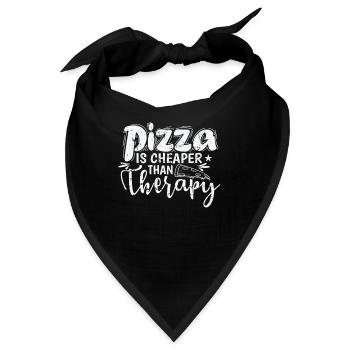 Pizza is cheaper than Therapy Salami - Bandana - Schwarz - Vorne