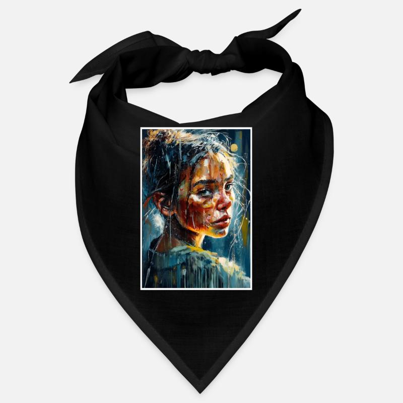 Abstraktes trauriges Mädchen Unglückliche Menschen Bandana