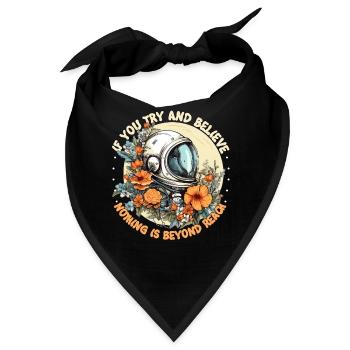 Floral Astronaut Spaceman Positive Mindfulness Quo - Bandana - Schwarz - Vorne