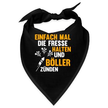 Neujahr Feuerwerk Böller Silvester - Bandana - Schwarz - Vorne