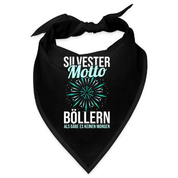 Neujahr Feuerwerk Silvester - Bandana - Schwarz - Vorne