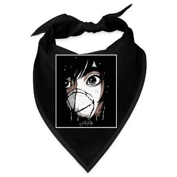 Manga Anime Jugendliche mit Maske - Bandana - Schwarz - Vorne