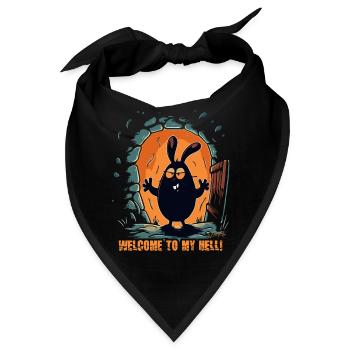 Willkommen in meiner Hölle, der Hase - Bandana - Schwarz - Vorne