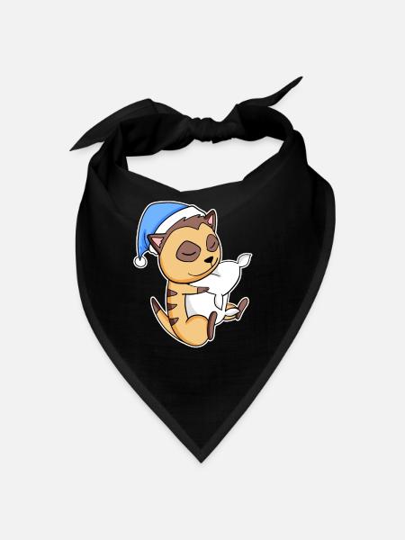 Suricate avec oreiller et bonnet somnolent - Bandana - noir - Devant