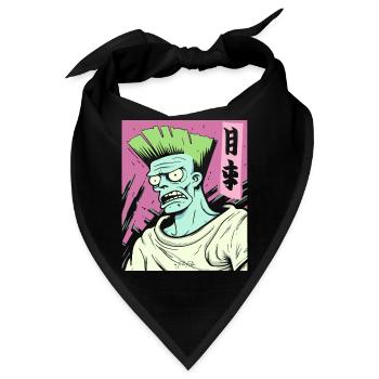 Cartoon: Starke japanische Anime-Fans und Bros - Bandana - Schwarz - Vorne