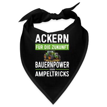 Ackern Für Die Zukunft - Bauernprotest 2024 - Bandana - Schwarz - Vorne