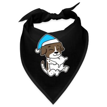 Deutsch Kurzhaar Schlafen Müdigkeit Hund - Bandana - Schwarz - Vorne