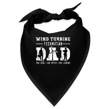 Wind Turbine Technician Dad The Idol The Windmill - Bandana - Schwarz - Vorne