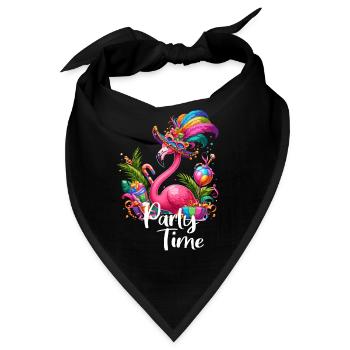 Flamingo feiert Party Wochenende Karneval Urlaub - Bandana - Schwarz - Vorne