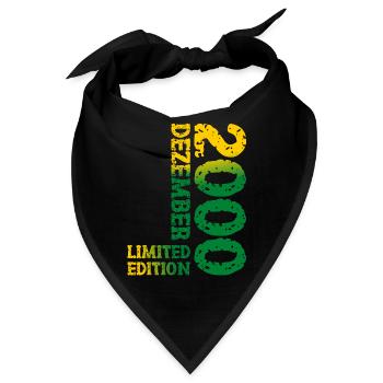 2000 Dezember Limited Edition 23. Geburtstag Deko - Bandana - Schwarz - Vorne