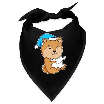 Zwergspitz Schlafen Müdigkeit Hund - Bandana - Schwarz - Vorne