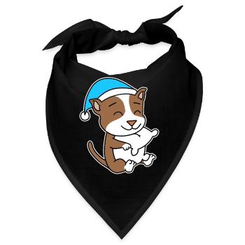 Staffordshire Bullterrier Schlafen Müdigkeit Hund - Bandana - Schwarz - Vorne