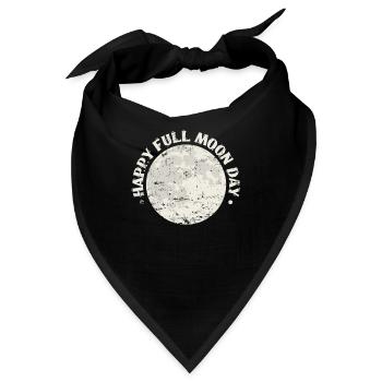 Happy Full Moon Day Nacht Himmel - Bandana - Schwarz - Vorne