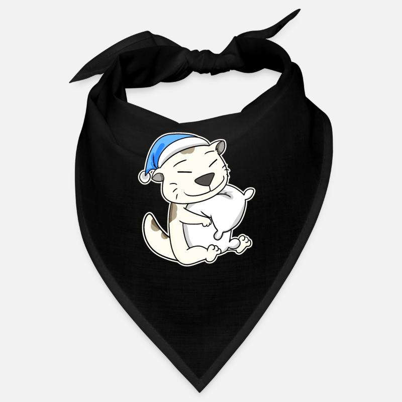 Dormir fatigué - Chat avec oreiller et bonnet somnolent Bandana