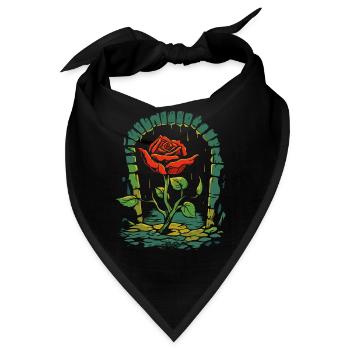 Ein Kerker Rosen Blume - Bandana - Schwarz - Vorne