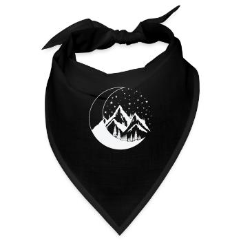 Berge und Mond Nachthimmel Kugel - Bandana - Schwarz - Vorne