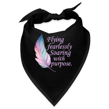 Flying Fearlessly Soaring With Purpose Pastel Boho - Bandana - Schwarz - Vorne