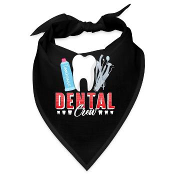 Dental Shirt, Dental Crew T-Shirt, Geschenk für den Mund - Bandana - Schwarz - Vorne