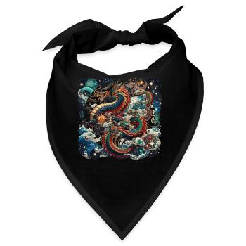 Drache Chinesisches Tierkreiszeichen - Bandana - Schwarz - Vorne