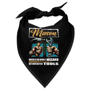 Mason Beruf Spruch Arbeiter - Bandana - Schwarz - Vorne
